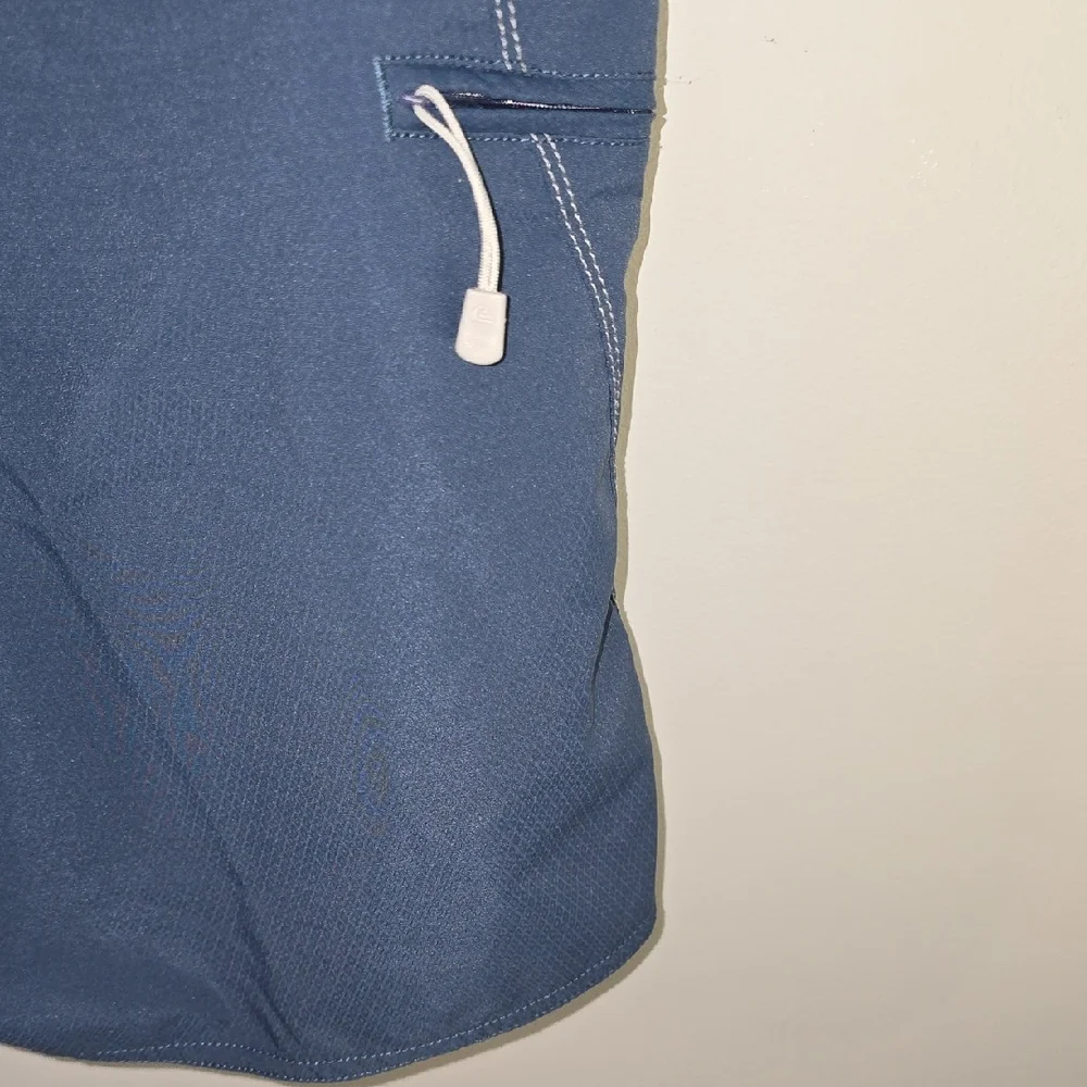 Quiksilver Men's Slate Blue‎ Boardshorts with Orange Logo Accent Zip Pocket